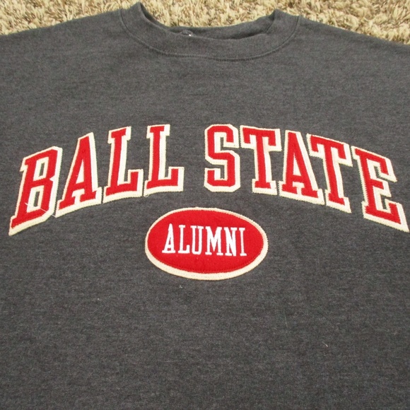 Ball State University Sweater Men Small Gray BSU Alumni Crewneck Fleece Pullover - Picture 5 of 8